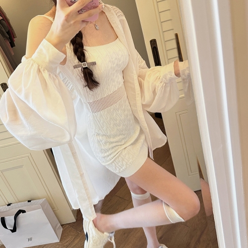 Tmall quality knitted suspender dress for women 2024 summer new pure lust hot girl slim hip skirt