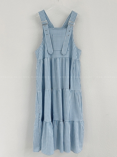 Size update chic Korean style summer casual fashion retro age-reducing plaid sleeveless suspender dress