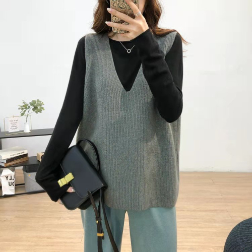 Knitted Cashmere Vest for Women - Spring 2024 New Arrival Loose Plus Size Outerwear V-Neck Sweater - Versatile Women's Top