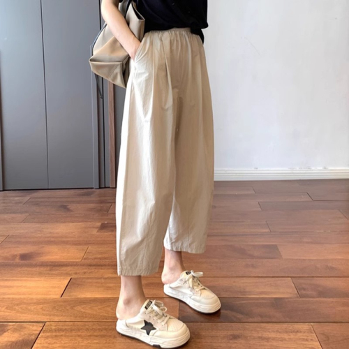 Nine-point carrot pants for women summer thin 2024 new style small loose casual harem pants wide leg pants