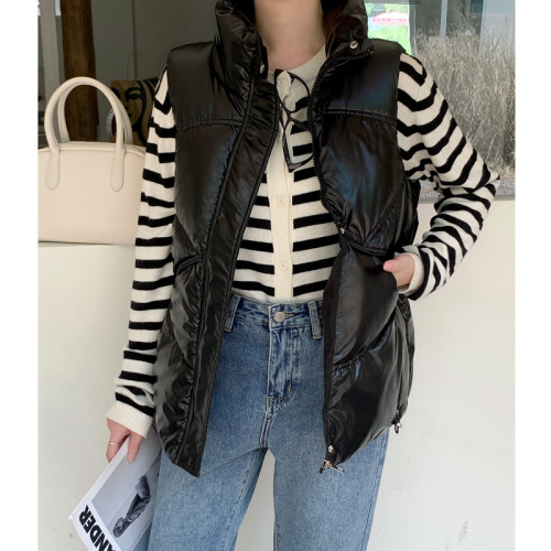 Real shot of Hong Kong style 200 pounds plus size women's jacket, cotton vest, autumn and winter new fat sister waistcoat vest