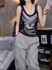 Modal fabric 260g contrasting color vest women's slim short style