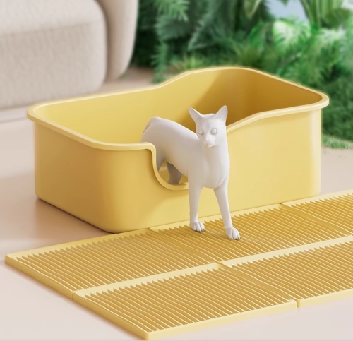 The cat litter mat can be spliced ​​at will to prevent the cat litter box from being taken out of the litter box. The litter mat can be washed and extra large.