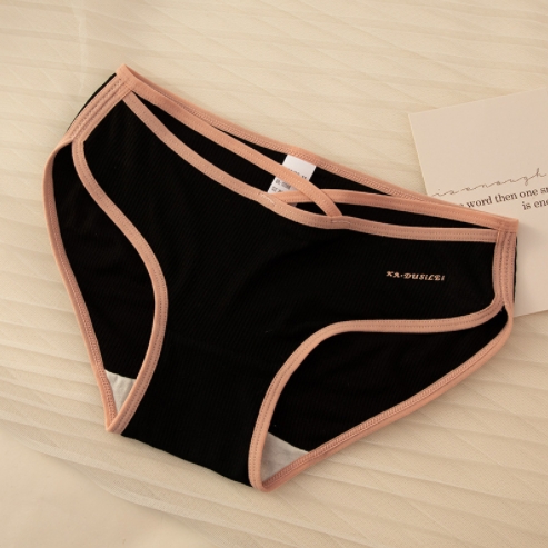 New style underwear for women, pure cotton crotch, Japanese style, sexy pure desire cross thin straps, threaded mid-waist comfortable briefs
