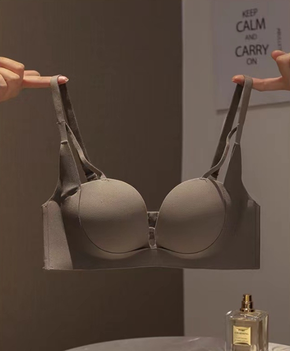Seamless, zero-sense, push-up small breasts, no wire bra, women's thin, breathable, push-up bra set
