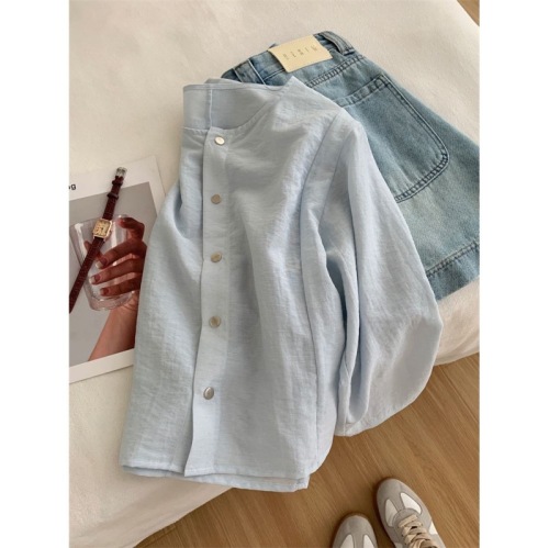 Original fabric, original method, cardigan for women in summer, simple Korean style, versatile, slim, round neck, thin sun protection short jacket