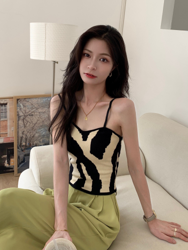 Tmall quality knitted small suspender women's summer inner wear sexy tight hottie bottoming sleeveless short top