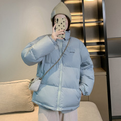 Original real-shot green down cotton jacket for women in winter short style ins trendy Korean style loose and light bread jacket for small people