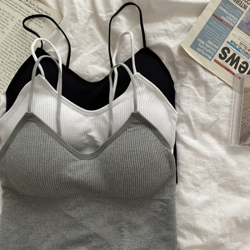 Real shot and real price. Summer solid color inner sports camisole for women, slim and beautiful back, tube top, outer wear and chest wrapping.