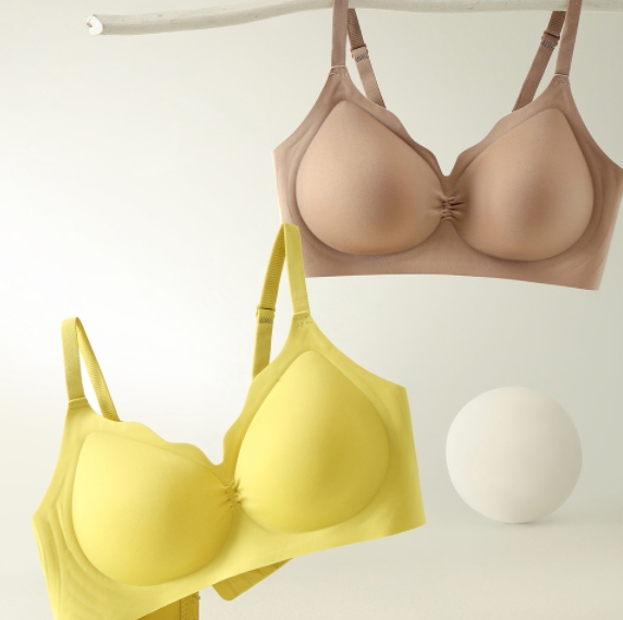 Milk Silk Thin Seamless Soft Support Underwear Women's Jelly Strip Small Breast Gathering Top Support Anti-Sagging Bra
