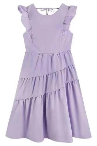 Zhenzhenjia gentle and high-end small purple dress for women 2024 new style mid-length a-line skirt thin