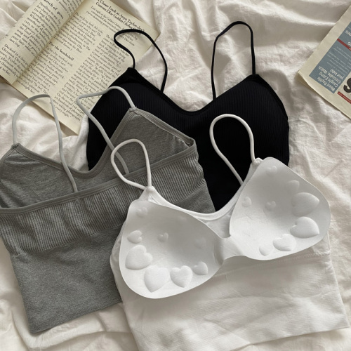 Real shot and real price. Summer solid color inner sports camisole for women, slim and beautiful back, tube top, outer wear and chest wrapping.