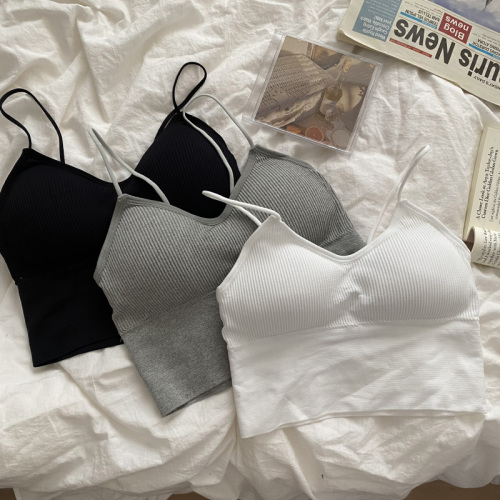 Real shot and real price. Summer solid color inner sports camisole for women, slim and beautiful back, tube top, outer wear and chest wrapping.