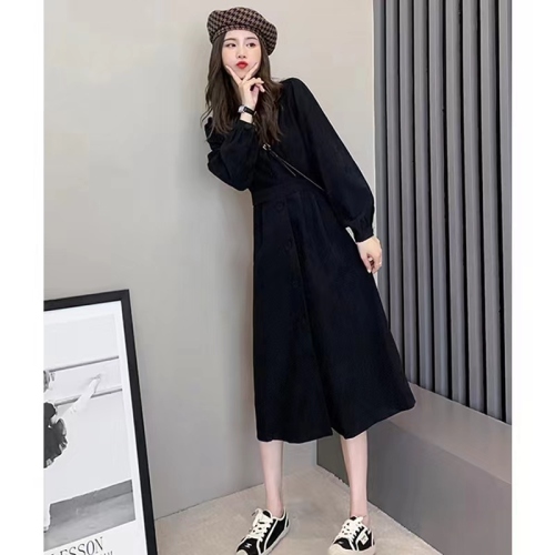 2024 Autumn Women's New Style Long-sleeved Dress Temperament French Retro Niche Light Mature Style Long Skirt