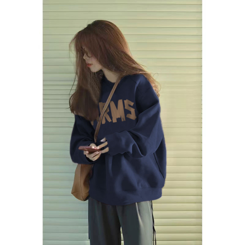 Imitation cotton Chinese cotton composite milk silk 320g silver fox velvet 420g round neck hooded double hood loose sweatshirt