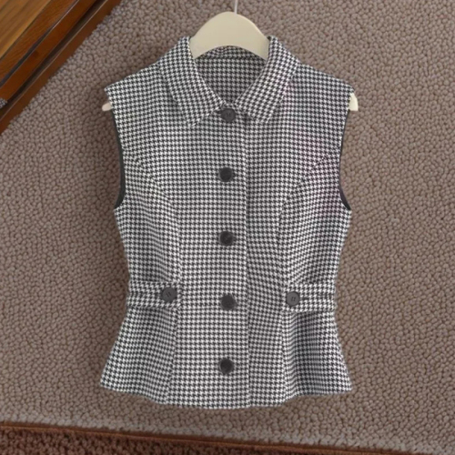 Quality Inspection Officer Picture French Fashion Slim Vest Small Fragrance Jacket New Design Versatile Sleeveless Short Vest