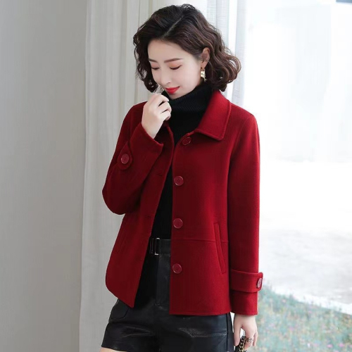 Short woolen coat for women 2024 new autumn style loose fashionable casual all-match button cardigan jacket