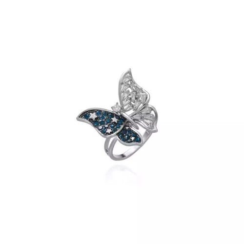 Korean super fairy zircon butterfly ring women's ins trend light luxury niche three-dimensional high-end index finger ring