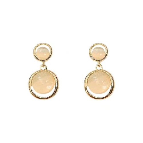 S925 silver needle light luxury niche high-end cat's eye earrings women's simple temperament geometric earrings internet celebrity earrings