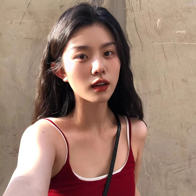High quality pure cotton 220g 40 count smooth food wool 92 cotton 8 spandex slim fake two piece suspender t-shirt for women