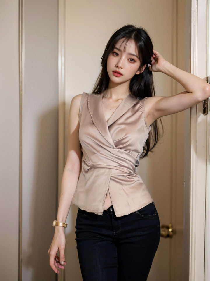 Champagne color sleeveless vest for women summer 2024 design niche slimming and versatile top