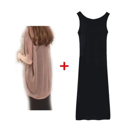 Larger size women's summer dress, new design with belly cover, hollow out dress, hides fat, stylish set for plus-size sisters, youthful summer outfit