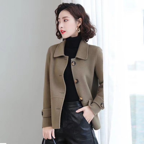 Short woolen coat for women 2024 new autumn style loose fashionable casual all-match button cardigan jacket