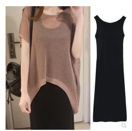 Larger size women's summer dress, new design with belly cover, hollow out dress, hides fat, stylish set for plus-size sisters, youthful summer outfit