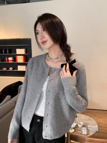 Korean style lazy style sweater jacket for women autumn and winter 2024 new design niche loose knitted open