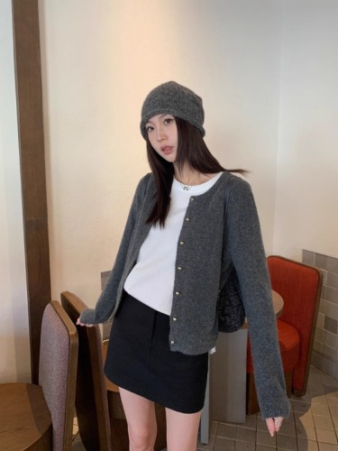 Korean style lazy style sweater jacket for women autumn and winter 2024 new design niche loose knitted open