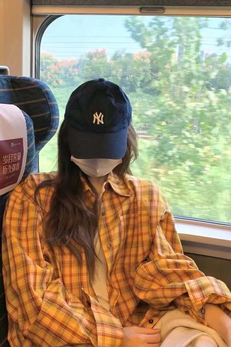 港味復古chic黃色格子襯衫女內搭疊穿寬鬆休閒百搭中長款襯衣外穿