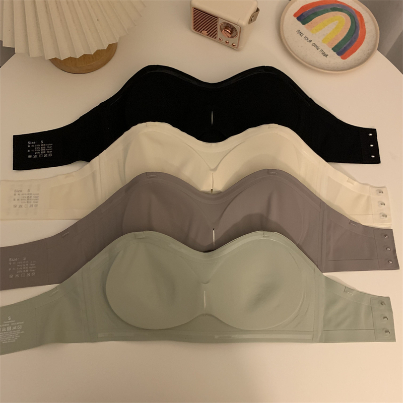 Actual shot, real price, traceless, non-slip, small breast push-up, thin, strapless imitation underwear, no rims, latex tube top