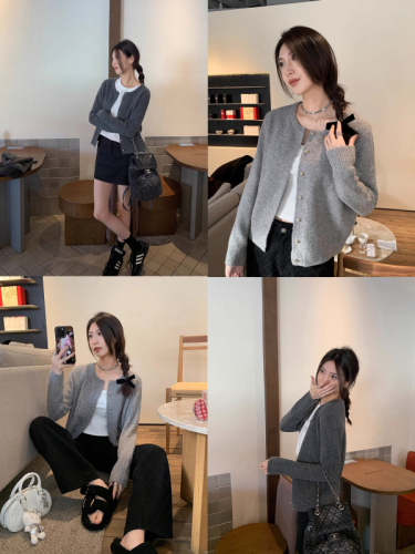 Korean style lazy style sweater jacket for women autumn and winter 2024 new design niche loose knitted open