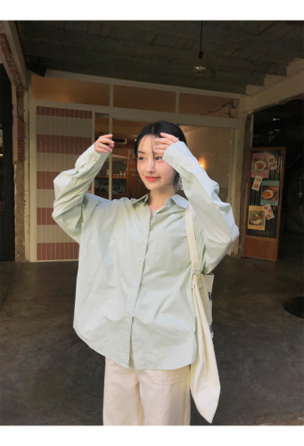 Matcha green high-end outer wear blouse can protect small people from the sun, Korean style, Korean style outer wear