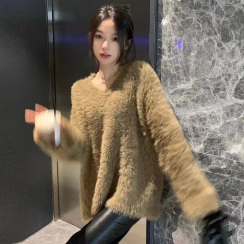 High-end Lazy Black Soft V-neck Cashmere Sweater for Women in Autumn and Winter Loose Pullover Pure Desire Knitwear