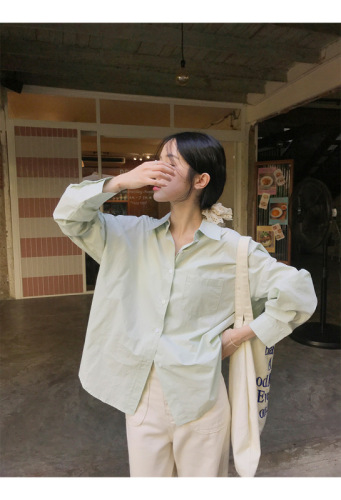 Matcha green high-end outer wear blouse can protect small people from the sun, Korean style, Korean style outer wear