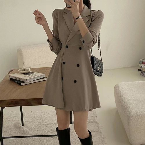 Korean chic French slimming dress