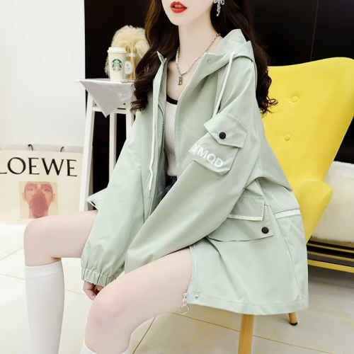 Official Photo Cool Silk Cotton Lined 2024 Spring and Autumn New Style Loose Versatile Hooded Top Jacket Women's Fashion