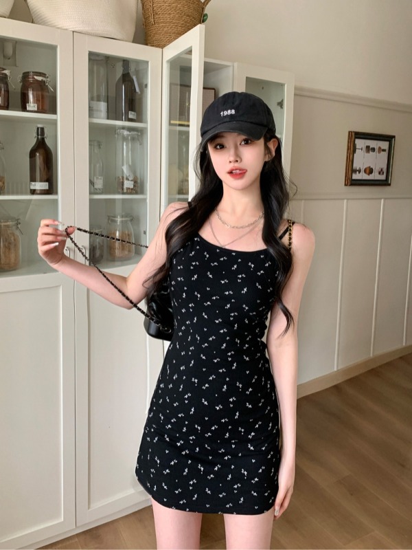 Plus size women's black floral slim long and short suspender skirt fat girl temperament suspender belt