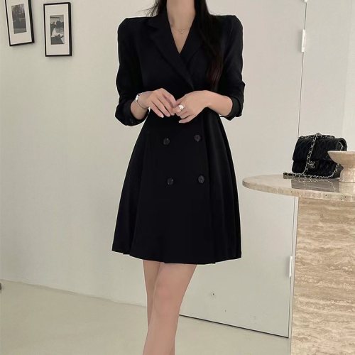 Korean chic French slimming dress