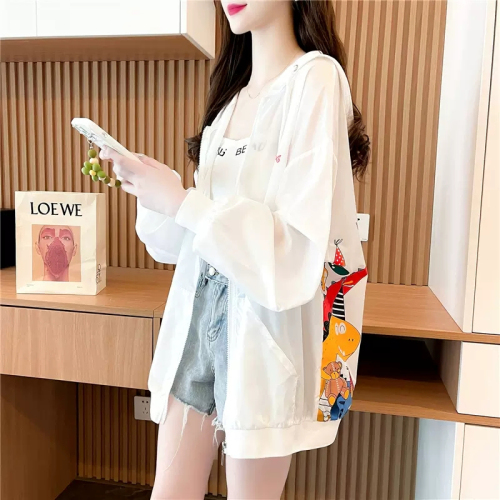 Official picture 100 polyester new summer Korean version loose fat mm cardigan sun protection top jacket