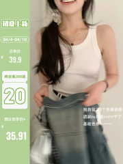 Lu Xiaotuan Tuan's versatile solid color sleeveless vest for women in spring new style slimming temperament with sweet and spicy top