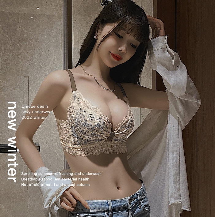 Japanese girl's wire-free underwear, beautiful back, small breasts, push-up bra, adjustable breast-retracting bra set