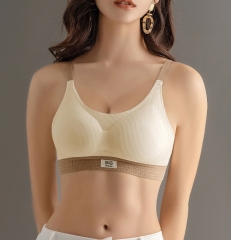 Girls' underwear, women's rimless students, junior high school students, high school students, small breast push-up sports vest style anti-sagging bra