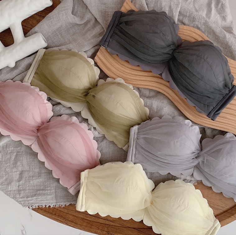 Underwear for women to push up small breasts and make flat chest larger, special strapless non-slip non-wired bra bra