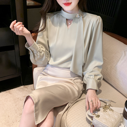 2024 new style chic design niche white shirt high-end French light mature style Korean top