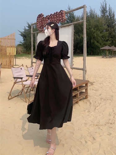 Real shot of retro gentle first love princess dress summer tea break French style elegant lady palace high-end dress