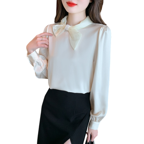 Actual shot of 2024 new women's shirt design niche spring and autumn satin fashion long-sleeved shirt