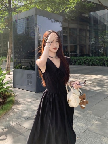 Actual shot ~ The Runaway Daughter Lapel Lace-up Bow Sleeveless Dress for Women