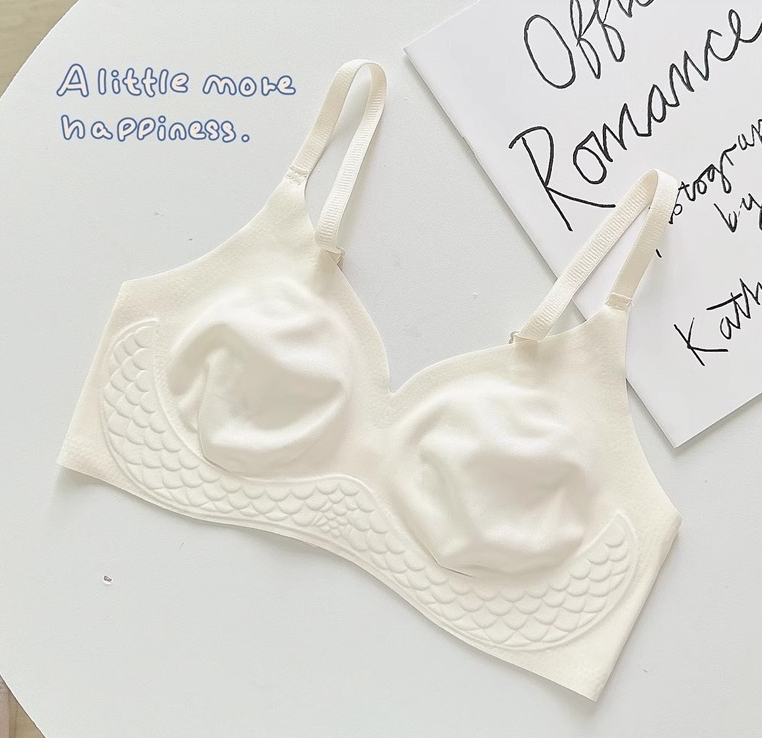 Summer ultra-thin cooling bra for women with big breasts and small breasts, comfortable and breathable seamless rabbit ears anti-sagging bra